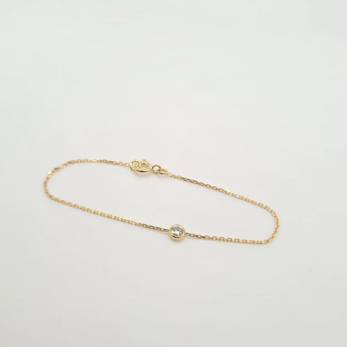 Bracelet Bracelet or jaune serti d'un diamant 58 Facettes