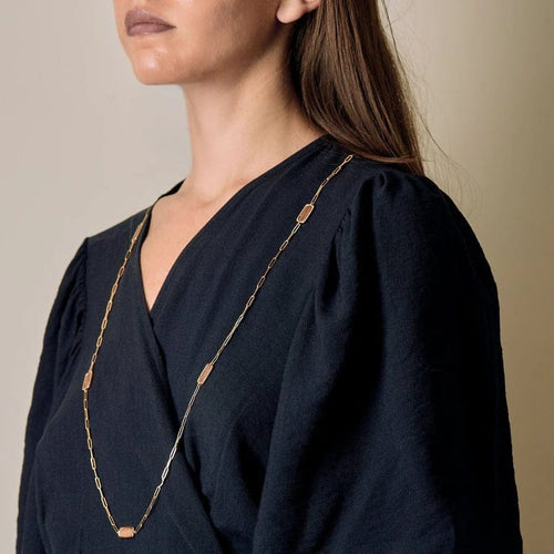 Collier DINH VAN - Rare sautoir de la collection Impression en or jaune et bois d'Amourette 58 Facettes LOR3480