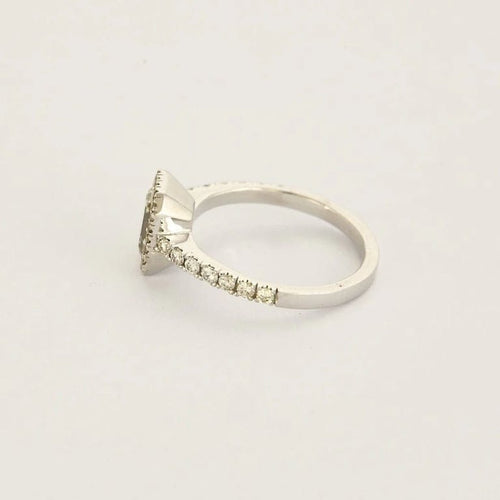 Bague 50 Bague - Solitaire diamant taille rectangle en or blanc 18k et diamants 58 Facettes LJ22-1