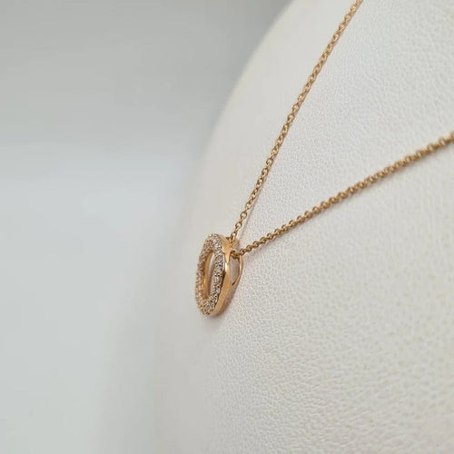 Collier Collier or rose, cercle en diamants 58 Facettes