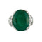 Bague 54 Bague émeraude ovale et diamants en or gris 18k 58 Facettes ALGU23