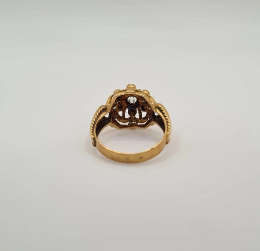 Bague 54 Bague or rose sertie d’un diamant ancien 58 Facettes