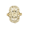 Bague 56 Bague ajourée volutes en or jaune 18k et argent, diamants et saphirs 58 Facettes LJBAV2