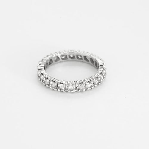 Bague 52 Alliance américaine en or blanc et diamants 58 Facettes CAN1600X2