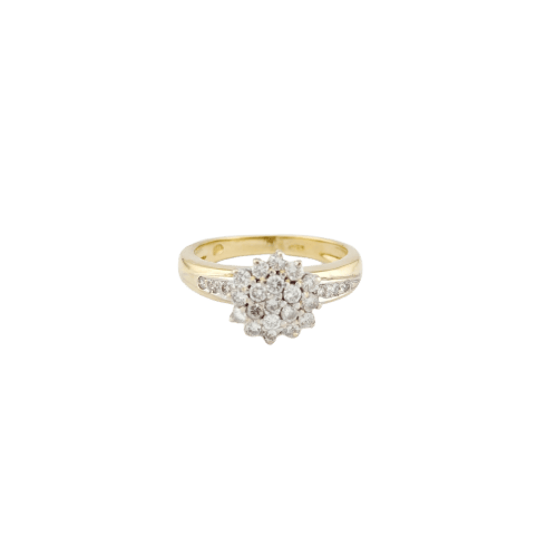 Bague 54 Bague motif floral en or jaune 18 carats et diamants 58 Facettes 32679
