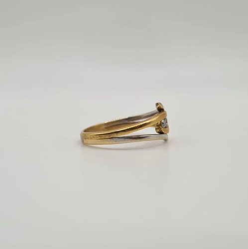 Bague 50.5 Bague or jaune et blanc sertie de diamants 58 Facettes