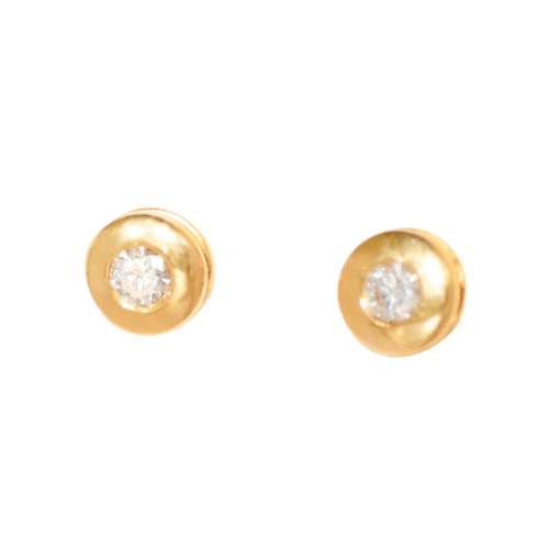 Boucles d'oreilles Ohrstecker - Boucles d’oreilles en or jaune 14 carats et diamants 0,60 ct 58 Facettes