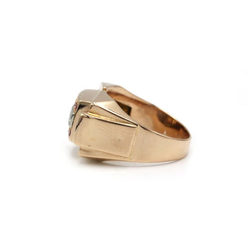 Bague 52 Bague Tank - Or rose, Diamants & Rubis 58 Facettes 250322R