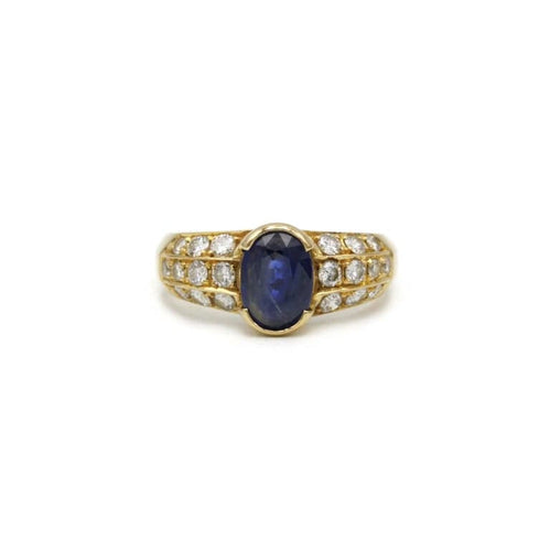 Bague 53 Bague or jaune diamants saphir 58 Facettes 240060R