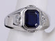 Bague 58 Bague saphir taille émeraude et diamants en or blanc 58 Facettes BA-1323