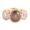 Bague 54 Bague trilogie quartz fumé et pavage diamants 58 Facettes