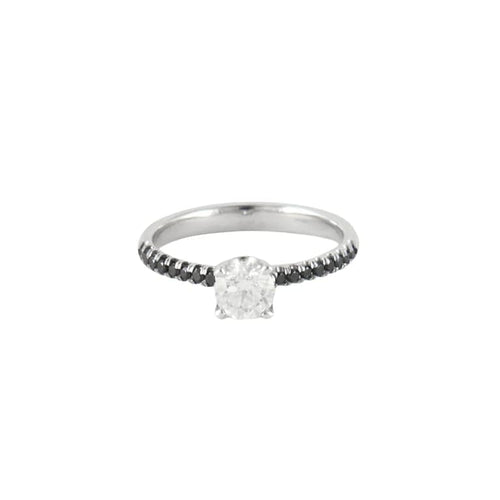 Bague 54 Bague diamants noirs et blanc 58 Facettes