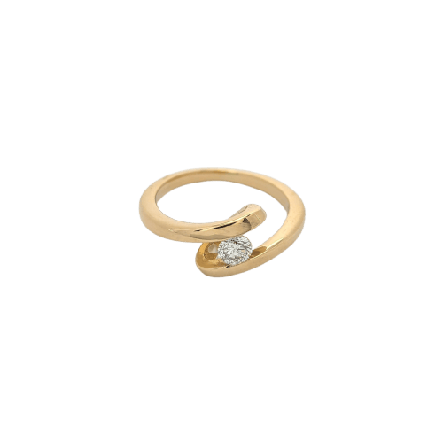Bague 47 Bague en or jaune 18 carats et diamant 58 Facettes 26373