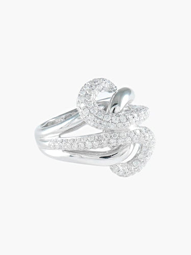 Bague 54 Bague entrelacs pavée en or blanc et diamants 1,75 ct 58 Facettes 413 50025