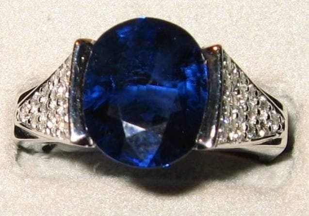 Bague 54 Bague Or blanc Saphir Diamants 58 Facettes C 475  XXEE