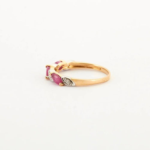 Bague 53 Bague Or jaune Rubis Diamants 58 Facettes