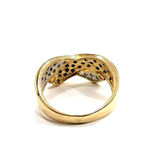 Bague 54 Bague diamants noirs et diamants 58 Facettes 2966