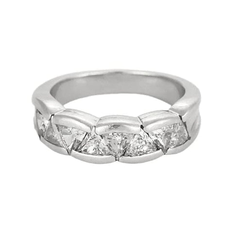 Bague 51 Bague jonc en or blanc 18K sertie de diamants 58 Facettes 58FC150