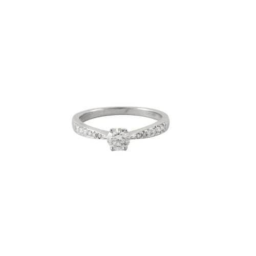 Bague 54 Bague Solitaire diamant épaulé 58 Facettes