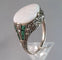 Bague 55 Bague Art Déco Argent Opale Emeraudes Diamants 58 Facettes