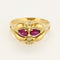 Bague 53 Bague en or jaune rubis de synthèse et diamants 58 Facettes ROD4447X2