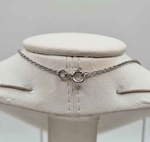 Collier Collier or blanc serti d'un diamants 58 Facettes