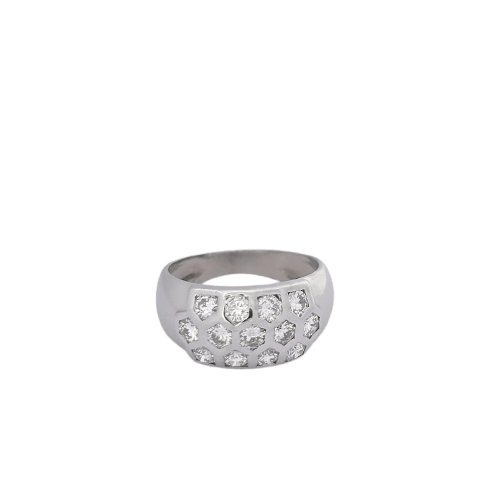 Bague 51 Bague en or blanc 18 carats et diamants 58 Facettes 16705
