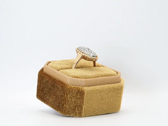 Bague 55 Bague ancienne diamant argent et or jaune 58 Facettes 4714