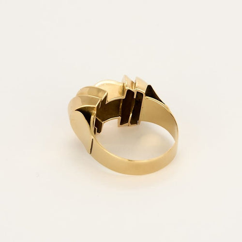 Bague 57 Bague Tank en or jaune et diamants 58 Facettes RAM3338X2