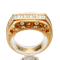 Bague 55 Bague en or jaune 750 avec diamants baguette et brillants 58 Facettes 2668