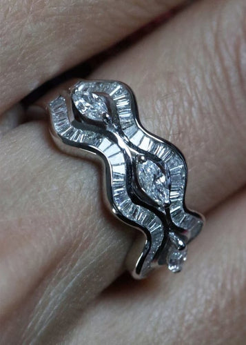 Bague 55 Bague Waves Or blanc et Diamants 58 Facettes RNG2506