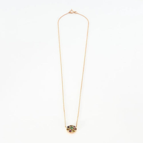 Collier Collier or rose serti de saphir multi-couleur 58 Facettes
