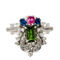 Bague 53 Bague Art nouveau en or blanc 585 avec diamants et saphirs 58 Facettes 2516