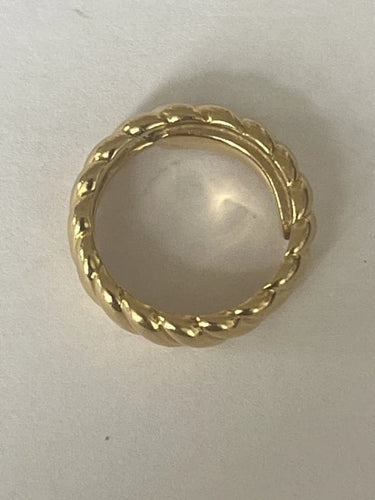 Bague 44.5 Bague Bandeau Or Jaune Tressé 58 Facettes LOT 6103