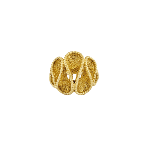 Bague 54 Bague motif corde ondulante en or jaune 18 carats 58 Facettes 32695