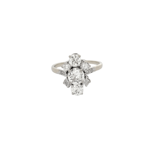 Bague 56 Bague en or blanc 18 carats et diamants taille brillant 58 Facettes 27560