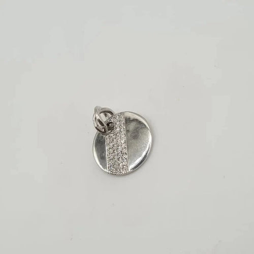 Pendentif Pendentif or blanc 18 carats rond serti de diamants naturels 58 Facettes