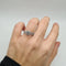 Bague 53 Bague or blanc 14 carats sertie d’un diamant rond & pavage diamants naturels 58 Facettes