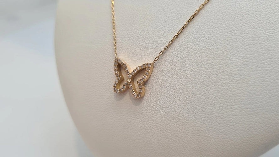 Collier Collier papillon en Or jaune & diamants 58 Facettes