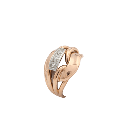 Bague 55 Bague en or rose 18 carats et diamants 58 Facettes 32642