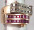 Bague 56 Bague "Vague" 2 Ors Rubis Diamants 58 Facettes R 1369  Ree