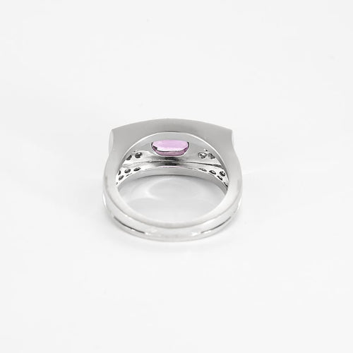 Bague 53 Bague en Or gris, diamants et saphir rose 58 Facettes ARL0991X2