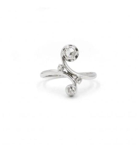 Bague 52 / Blanc/Gris / Or 750 Bague 4 diamants 58 Facettes 220111R