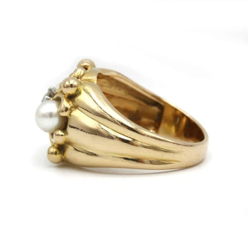 Bague 57 Bague - Or, Diamant & Perles 58 Facettes 250052R