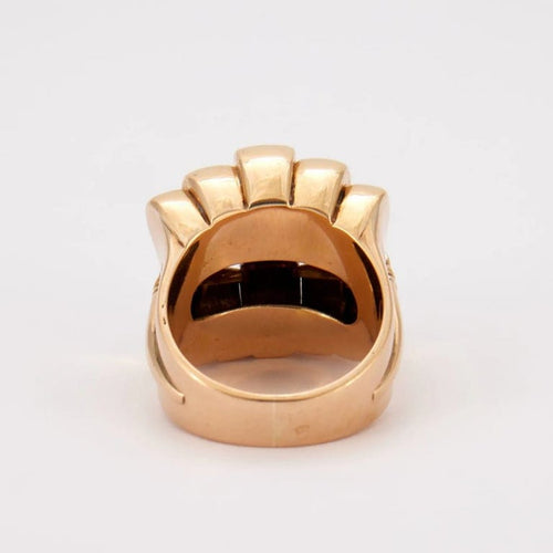 Bague 40 Bague Or Jaune Godronné Diamants 58 Facettes LOT 4081