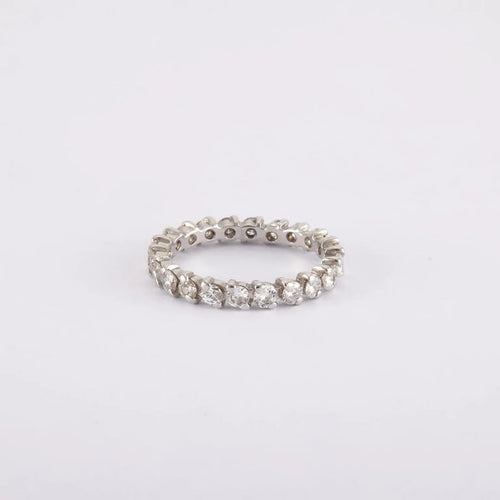 Bague 52 / Blanc/Gris / Or 750 Alliance américaine 22 Diamants 58 Facettes 180198R