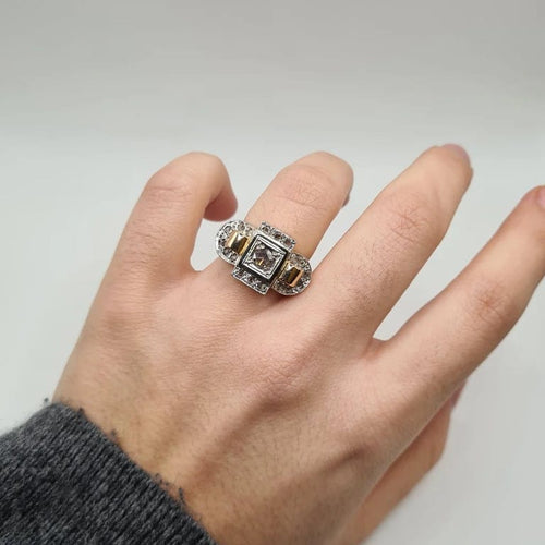 Bague 50.5 Bague vintage or rose diamants 58 Facettes