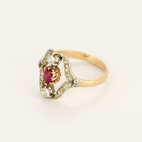 Bague 68 Bague "aigrette" en platine et or rose 58 Facettes 58FC100