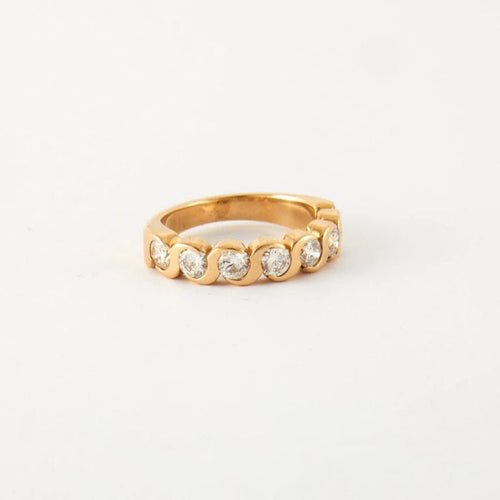 Bague 50 Bague Alliance Or jaune 14 carats Diamants 58 Facettes