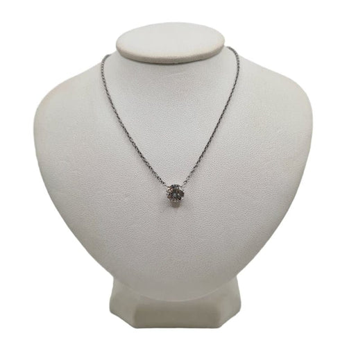 Collier Collier or blanc 18 carats serti d'un diamant naturel certifié LFG 58 Facettes